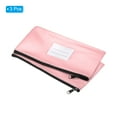 thumbnail image 3 of Uxcell 11x6" Bolsa de Depósito de Dinero con Cierre, Paquete de 3 Bolsas de Monedas de Cuero Sintético con Ventana Transparente, Rosa, 3 of 6