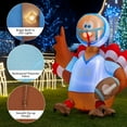 thumbnail image 5 of Costway 5 FT Inflatable Thanksgiving Turkey Football Player holding Rugby w/Lights, 5 of 8