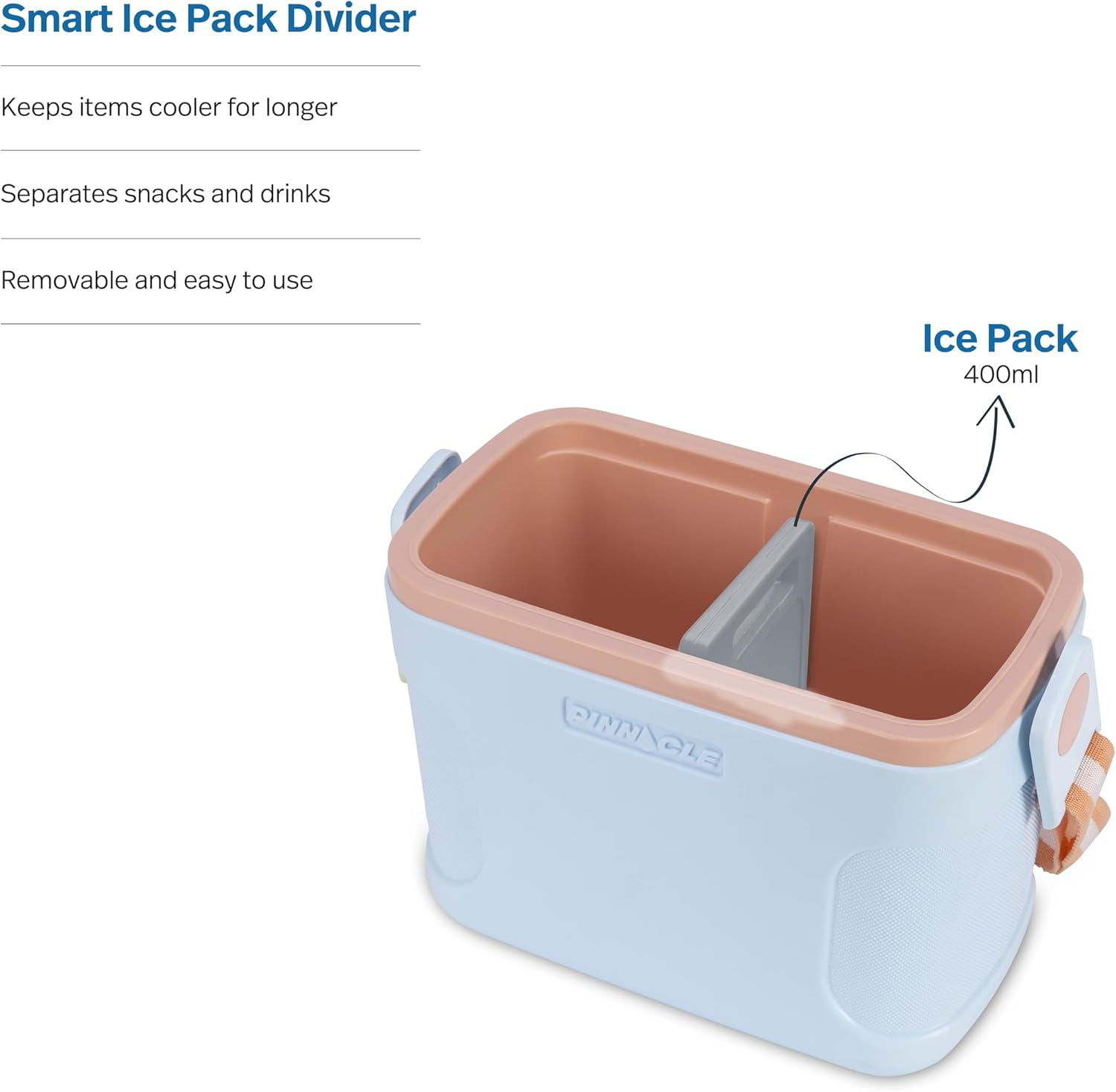 Pinnacle 8.5Qt Mini Cooler – Portable Picnic Cooler with Divider & Strap, Blue