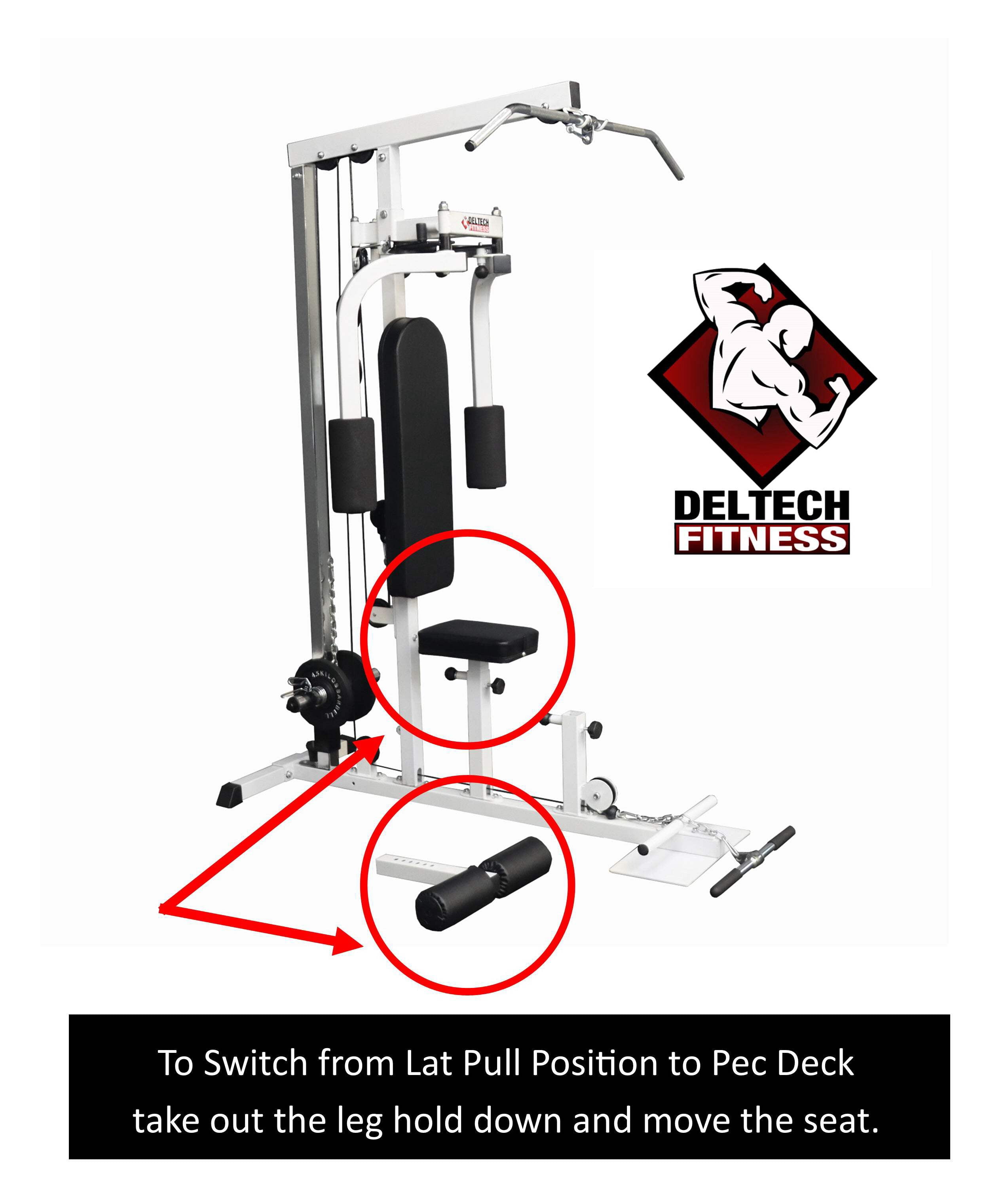 Lat Machine with Pec Deck by Deltech Fitness