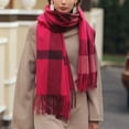 thumbnail image 4 of CHEGUTA Neck Scarf for Women Winter Scarf,Women's Autumn Winter Colorful Plaid Thick Warm Fringe Shawl Scarves, 4 of 8