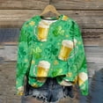 thumbnail image 6 of Levmjia Womens Sweatshirts Fashion Loose Round Neck Solid Color Long Sleeve St. Patrick's Day Printed Casual Shirt Holiday Breathable Comfortable Work Home Wear, 6 of 7