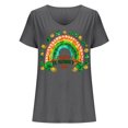 thumbnail image 4 of JURANMO Purses for Women Clearance St. Patrick's Day T Shirt for Women Lucky Clover Graphic Tees Casual Loose Fit Irish Shirts Cute U Neck Tunic Tops Blouse Dark Gray S, 4 of 5