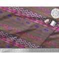 thumbnail image 2 of Soimoi Georgette Viscose Fabric Aztec Geometric Print Fabric by The Yard 42 Inch Wide, 2 of 3