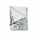 thumbnail image 2 of Winter Soft Flannel Fleece Blanket, Barren Tree Silhouette Snowflake Leaves Hand Drawn Interpretation Snow Season, Cozy Plush for Indoor and Outdoor Use, 70" x 90", Blue Black White, by Ambesonne, 2 of 6
