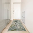 thumbnail image 2 of Ambesonne Bohemian Decorative Rug Carpet, Pastel Botanical Tiles, 2' 5" x 7' 5", Laurel Green Fawn, 2 of 3