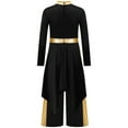 thumbnail image 2 of Doomiva Kids Girls Worship Praise Dance Dress Metallic Long Sleeve Outfit with Palazzo Pants Liturgical Church Robe Black 8, 2 of 5