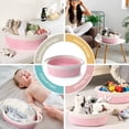 thumbnail image 6 of XIBUFE 2 Pack Small Woven Basket with Gift Bags And Ribbons,Empty Decorative Gift Chest Box,Cute Baby Gift Basket for Nursery,Cotton Rope Room Shelf Storage Basket with Handles,12"X 8"X 5",Pink, 6 of 7