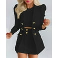 thumbnail image 5 of Ladies With Pockets Blazer And Skirt Set Slim Fit Formal Suit Sets Long Sleeve Two Piece Outfit, 5 of 5