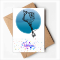 thumbnail image 1 of Winter Sport Female Skating Retro Illustration Welcome Back Greeting Cards Envelopes Blank, 1 of 3