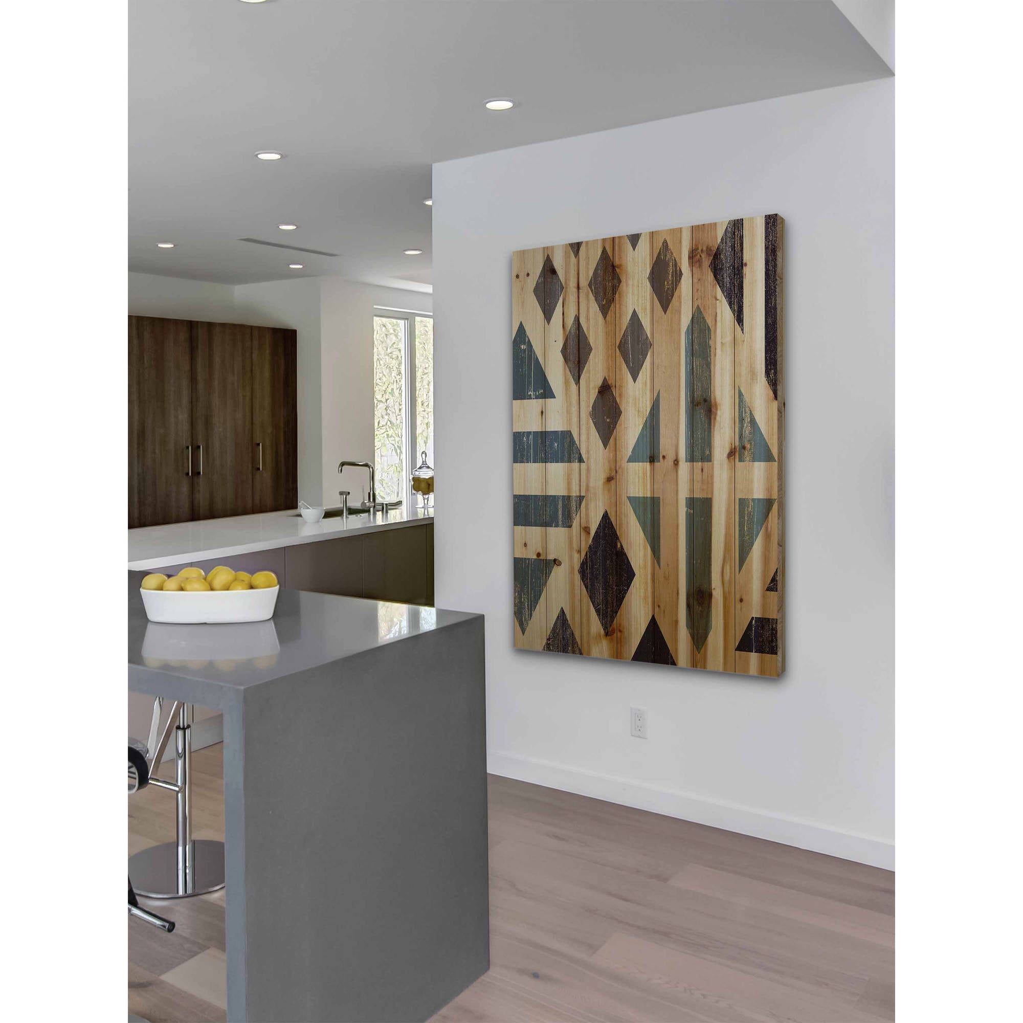 Marmont Hill - "Disconnected Diamonds" Painting Print on Natural Pine Wood