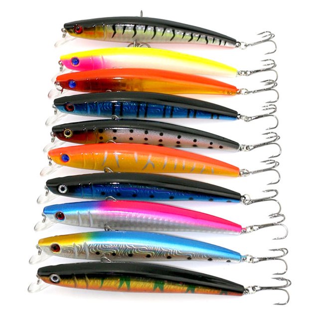 tredstone 10PCS/Set Simulation DIY Fishing Bait Hook Lures Salmon Bass Trout Colorful Active Ocean Fishhook Tackle