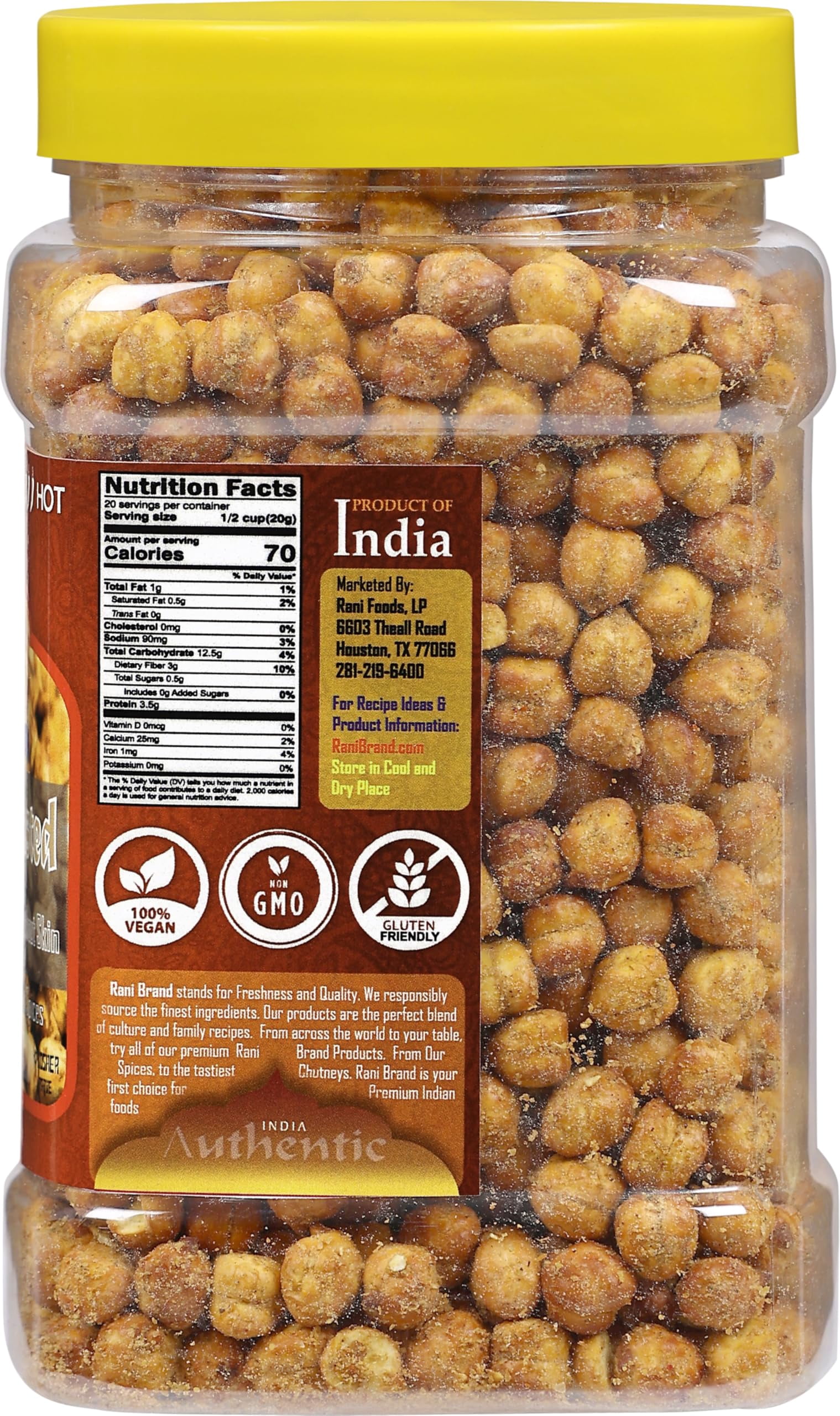 chana♡ Rani Roasted Chana (Chickpeas) Masala Flavor 14oz (400g) PET Jar