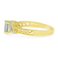 thumbnail image 4 of 10k Yellow Gold Oval White Topaz And Diamond Ring, 4 of 6