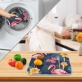 thumbnail image 3 of Yayeee Drying Mat for Kitchen Counter Dishes Microfiber Coffee Decorative Pad, Red Floral Flamingo, 3 of 9