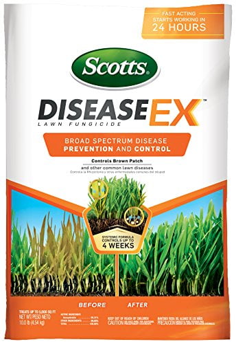 Scotts DiseaseEx Lawn Fungicide - Lawn Fungus Control & Treatment, Lawn Disease Control for Brown Patch, Powdery Mildew & More, Controls up to 4 Weeks, Fast Acting, Treats up to 5,000 sq. ft., 10 lb