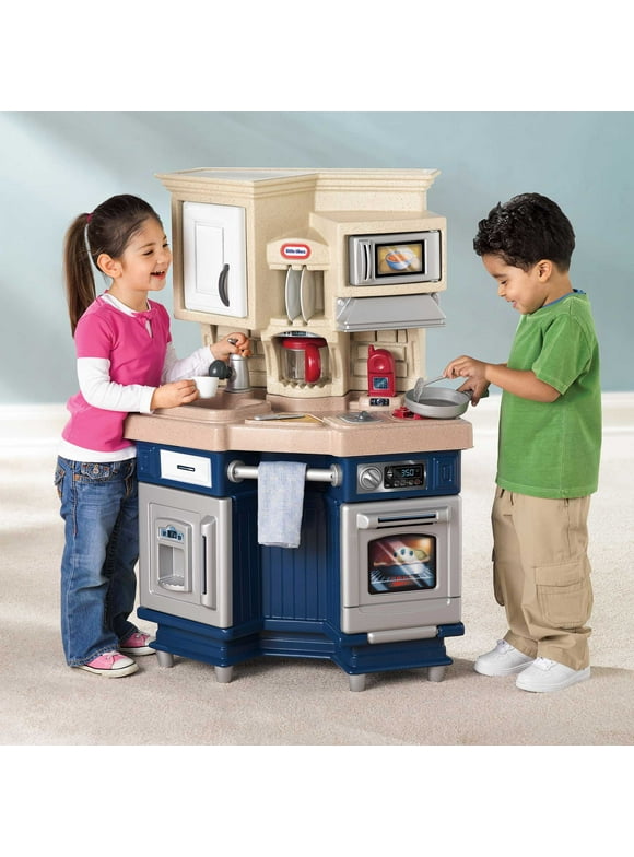 Little Tikes Super Chef 13-Piece Pretend Play Kitchen Toys Playset with Microwave, Oven and Coffee Maker, Multi-color- For Kids Toddlers Girls Boys Ages 3 4 5+