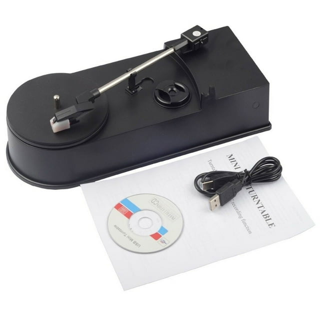 USB Portable Mini Vinyl Turntable Audio Player Vinyl Turntable to MP3/WAV/CD Converter with PC 33RPM CRP008 ,Easy to Install