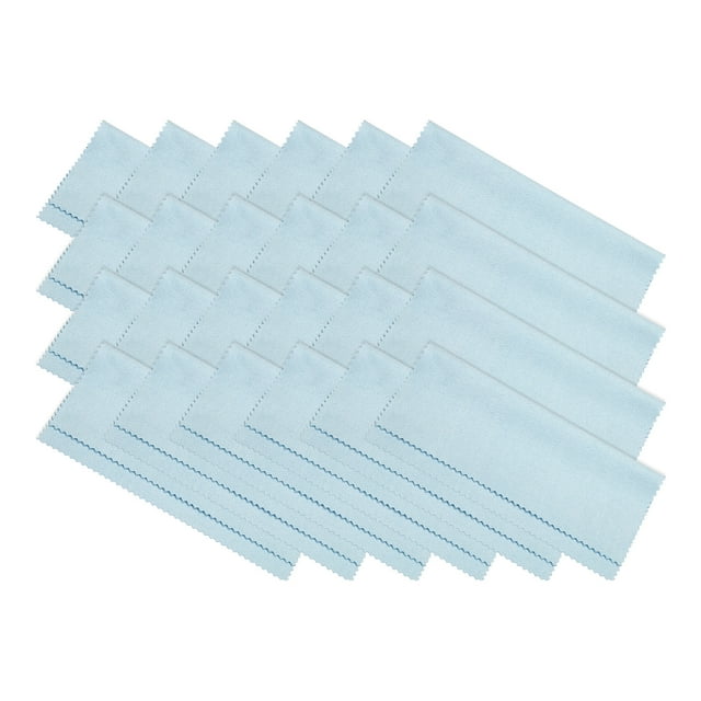 Unique Bargains Microfiber Cleaning Cloth 6' x 6' Soft Suede for Camera Lens, Blue 24 Pack