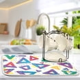 thumbnail image 5 of Yayeee Dish Drying Mat for Kitchen Counter 16"x18" Microfiber Absorbent Pad, Green Simple Triangles, 5 of 7