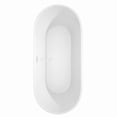 thumbnail image 5 of Carissa 71 Inch Freestanding Bathtub in White with Shiny White Trim and Floor Mounted Faucet in Matte Black, 5 of 7