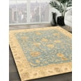 thumbnail image 3 of Ahgly Company Machine Washable Indoor Square Abstract Brown Gold Area Rugs, 8' Square, 3 of 7