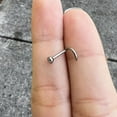 thumbnail image 6 of BodyJewelryOnline Cork Screw Nose Ring 18G 20G G23 Titanium CZ Nose Studs Nostril Piercing Jewelry, 6 of 8