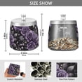 thumbnail image 2 of Yayeee Ashtray with Lid for Cigarette Smokeless Stainless Steel Home Ash Holder, Purple Roses, 2 of 7