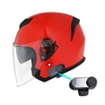 thumbnail image 1 of 1Storm Motorcycle Open Face Helmet Scooter Classical Knight Bike Dual Lens/Sun Visor + Motorcycle Bluetooth Headset: HJK526 Glossy Red, 1 of 6