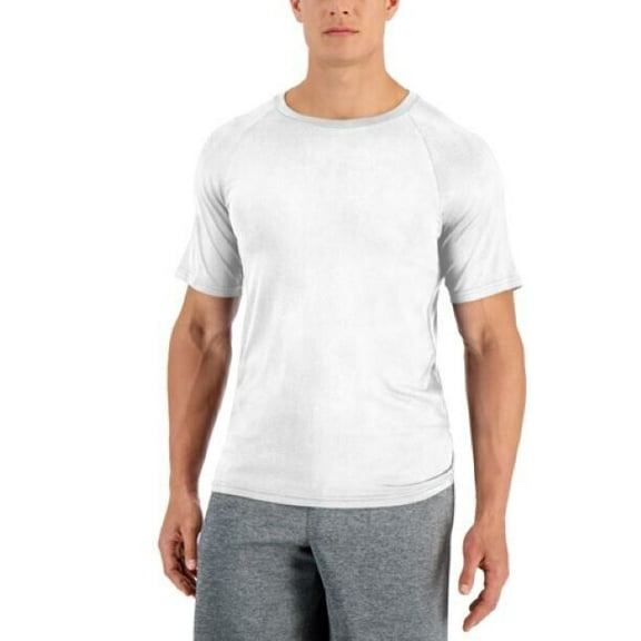 Club Room Men's Solid Short Sleeve Rash Guard Bright White-Large