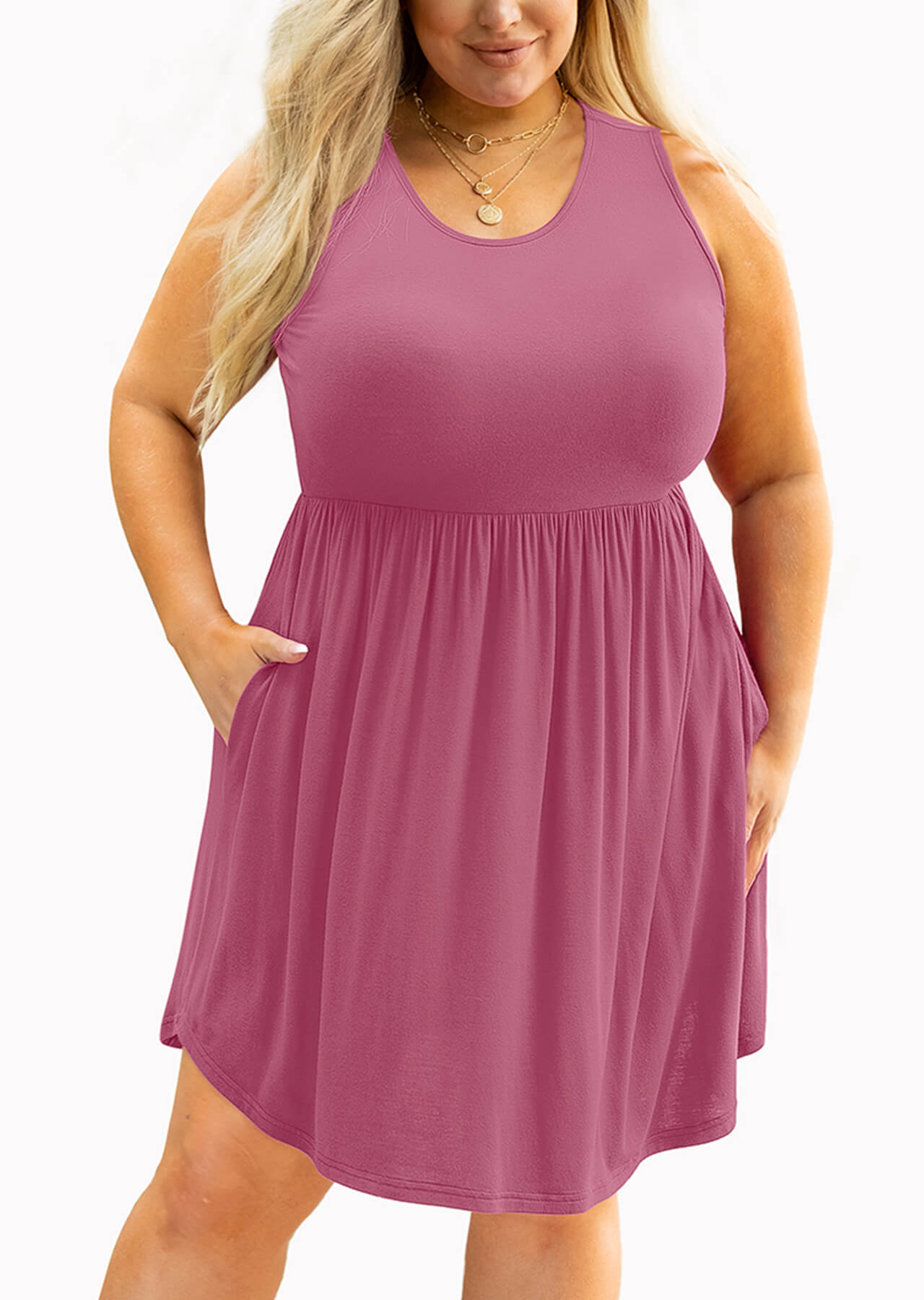 Showmall Plus Size Summer Dress with Pockets and Peplum photo 1