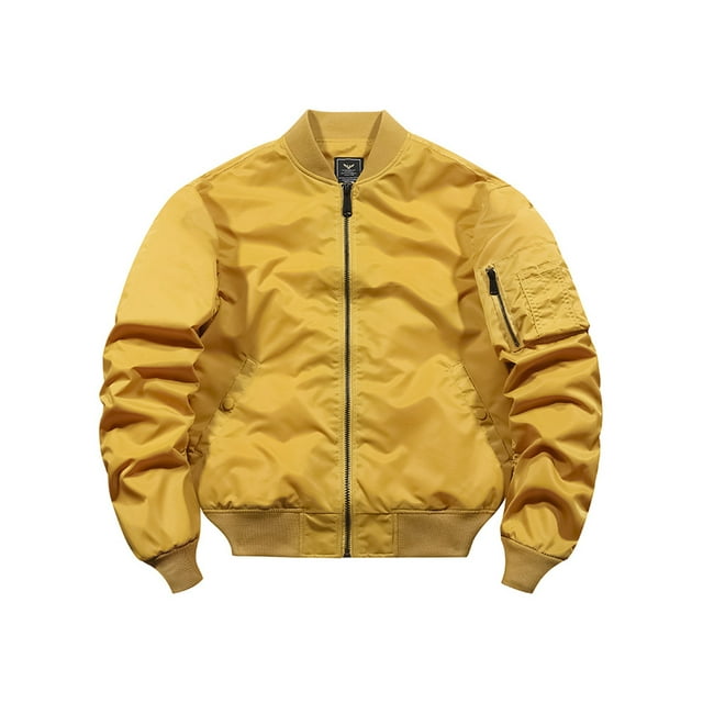 LUXUR Coupe-Vent pour Hommes Sportswear Veste Extérieure Jaune TTG