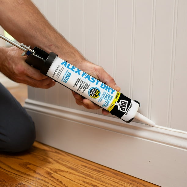 DAP, Acrylic Latex Silicone Caulk, 10.1 oz, White, Paintable
