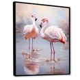 thumbnail image 2 of Designart "Calm Camargues With Greater Flamingo I" Animals Flamingo Floater Framed Canvas Art Print, 2 of 5
