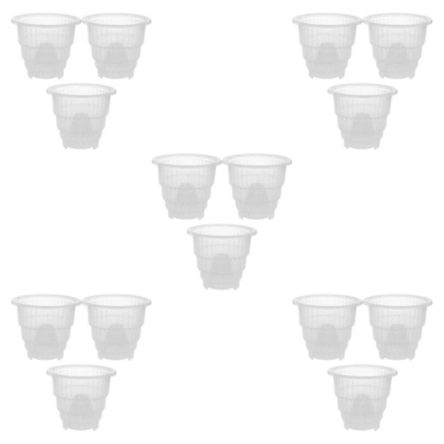Maytalsory 3piece Breathable Planter For Plants Extra Thick And Safe Water-draining Drainage Container Planter Transparent Color 5Set
