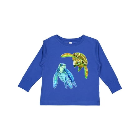 

Inktastic Sea Turtles Swimming Together Boys or Girls Long Sleeve Toddler T-Shirt