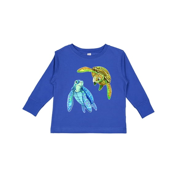 Inktastic Sea Turtles Swimming Together Boys or Girls Long Sleeve Toddler T-Shirt
