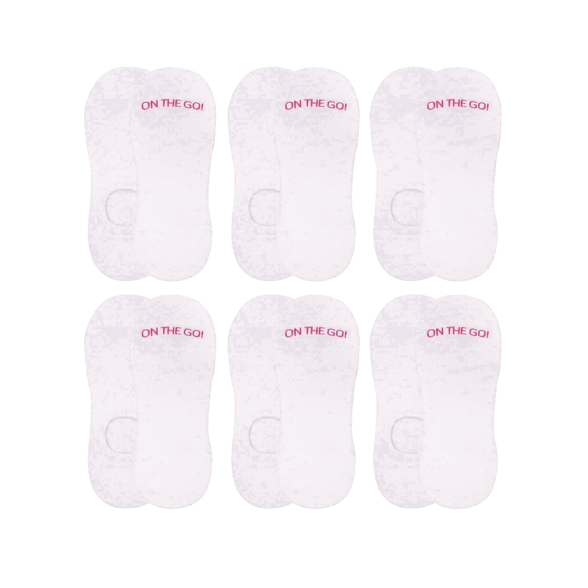 On the Go Women's Invisible Socks (6 Pair Pack, White)
