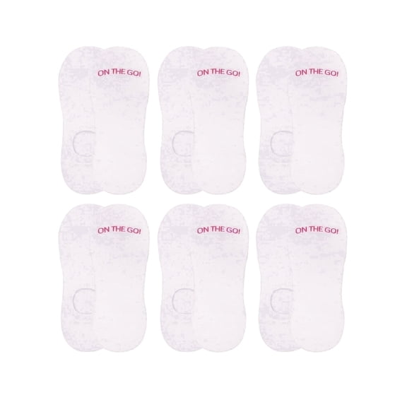 On the Go Women's Invisible Socks (6 Pair Pack, White)