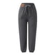 thumbnail image 3 of Gibobby pantalones anchos mujer Pantalones de chándal para mujer, pantalón cálido de lana de de imitación gruesa, holgado, informal, con cordón, otoño e invierno, 2023 (Gris, XL/4), 3 of 5