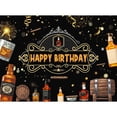 thumbnail image 3 of Fondo de cumpleaños con temática de whisky, fondo fotográfico vintage, decoración de fiesta en dorado y negro, pancarta para mesa de pastel para hombres, 30, 40 y 50 años, 3 of 5