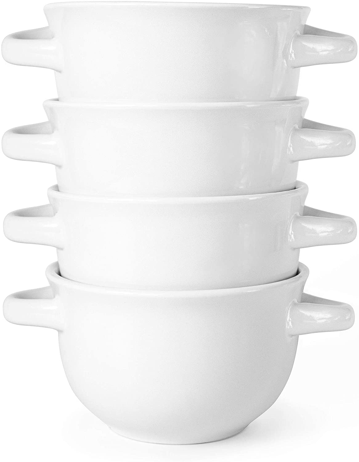Kook Soup Bowls Crocks with Handles, 18 oz, Set of 4, White - Walmart.com
