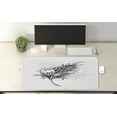 thumbnail image 2 of Feather Computer Mouse Pad, Greyscale Doodle Style Plumage Monochromatic Drawn by Hand, Rectangle Non-Slip Rubber Mousepad X-Large, 35" x 15" Gaming Size, Charcoal Grey White, by Ambesonne, 2 of 2