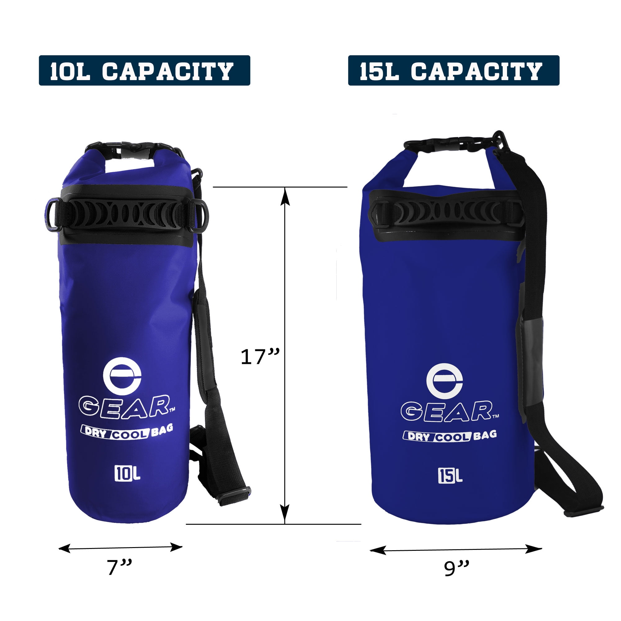 Enthusiast Gear Dry Bag Cooler - Roll Top, Insulated, Leak Proof, Collapsible, Waterproof - 10L