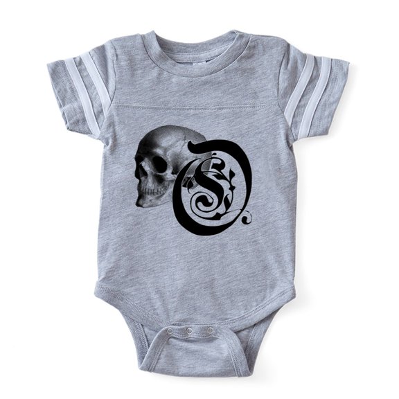 CafePress - Gothic Skull Initial O - Cute Infant Baby Football Bodysuit