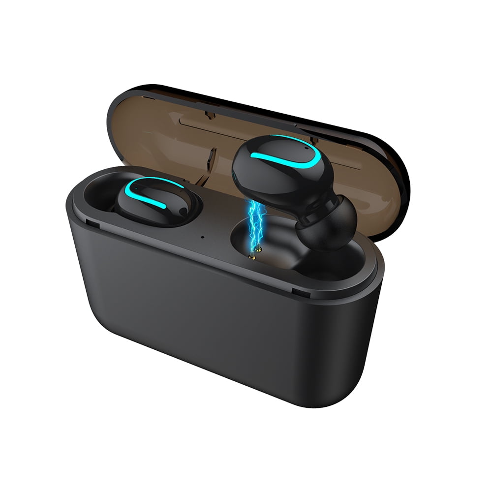 Mini Wireless Earbuds Bluetooth 5.0 Earpiece Headphone, Noise Cancelling Sweatproof Headset with Microphone and Portable Charging Case for iPhone Samsung Smartphones