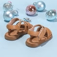 thumbnail image 4 of Duqingm Girls Summer Sandals Toddler Girls Sandals Soft Rubber Flats Summer Baby Flower Girl Shoes Coffee,1.5, 4 of 7