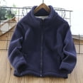 thumbnail image 3 of LLYwey Infant Winter Coat Boys and Girls Fashion Solid Color Cute Plush Thickening Keep Warm Zipper Coat New Toddler Long Sleeve Casual Jackets Outwear Navy 5T, 3 of 3