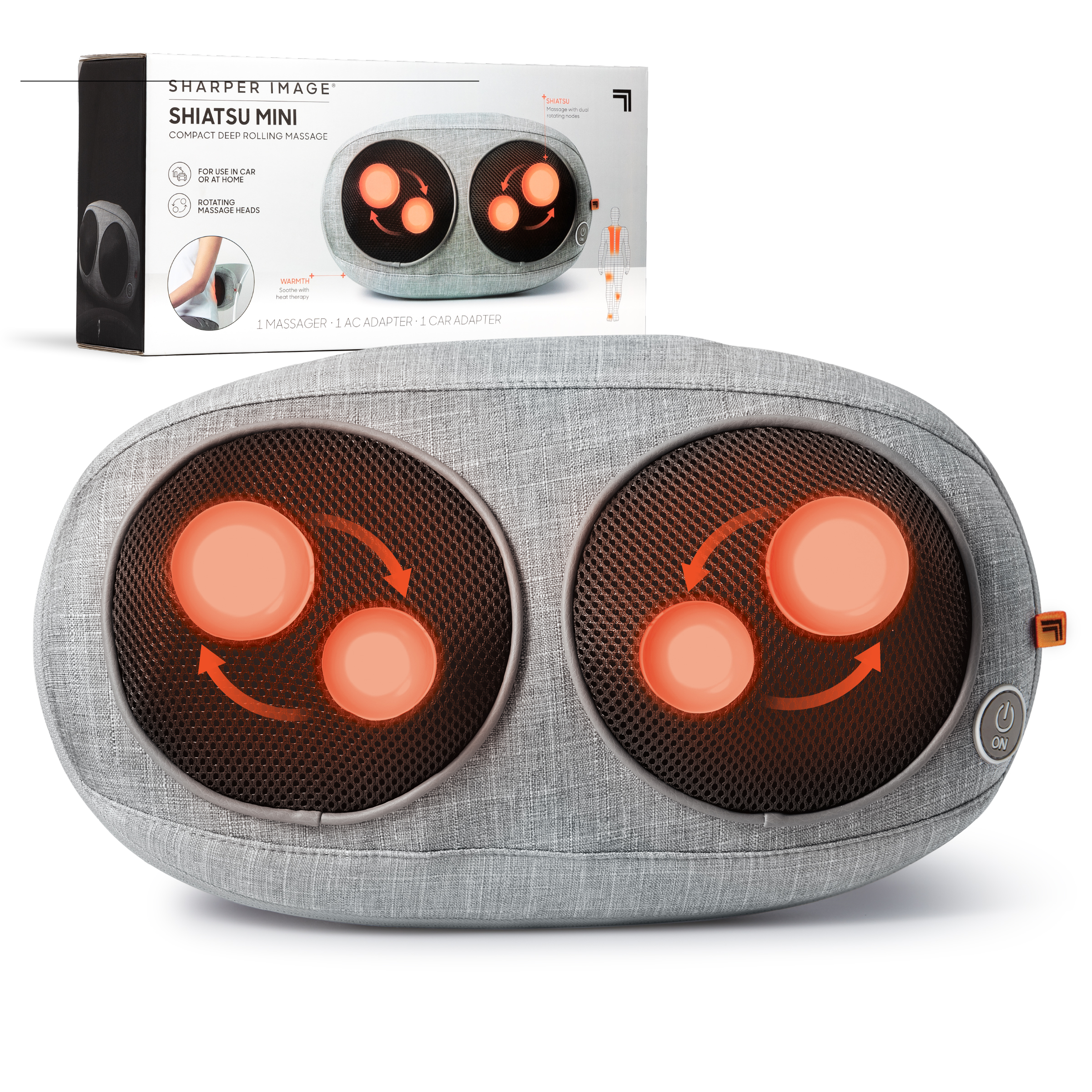 SHARPER IMAGE Compact Shiatsu Personal Massager for Neck and Back