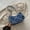 Blue, variant on Denim Shoulder Bag for Women Cute Small Jean Underarm Purse Retro Blue Checkered Star Pattern Handbag